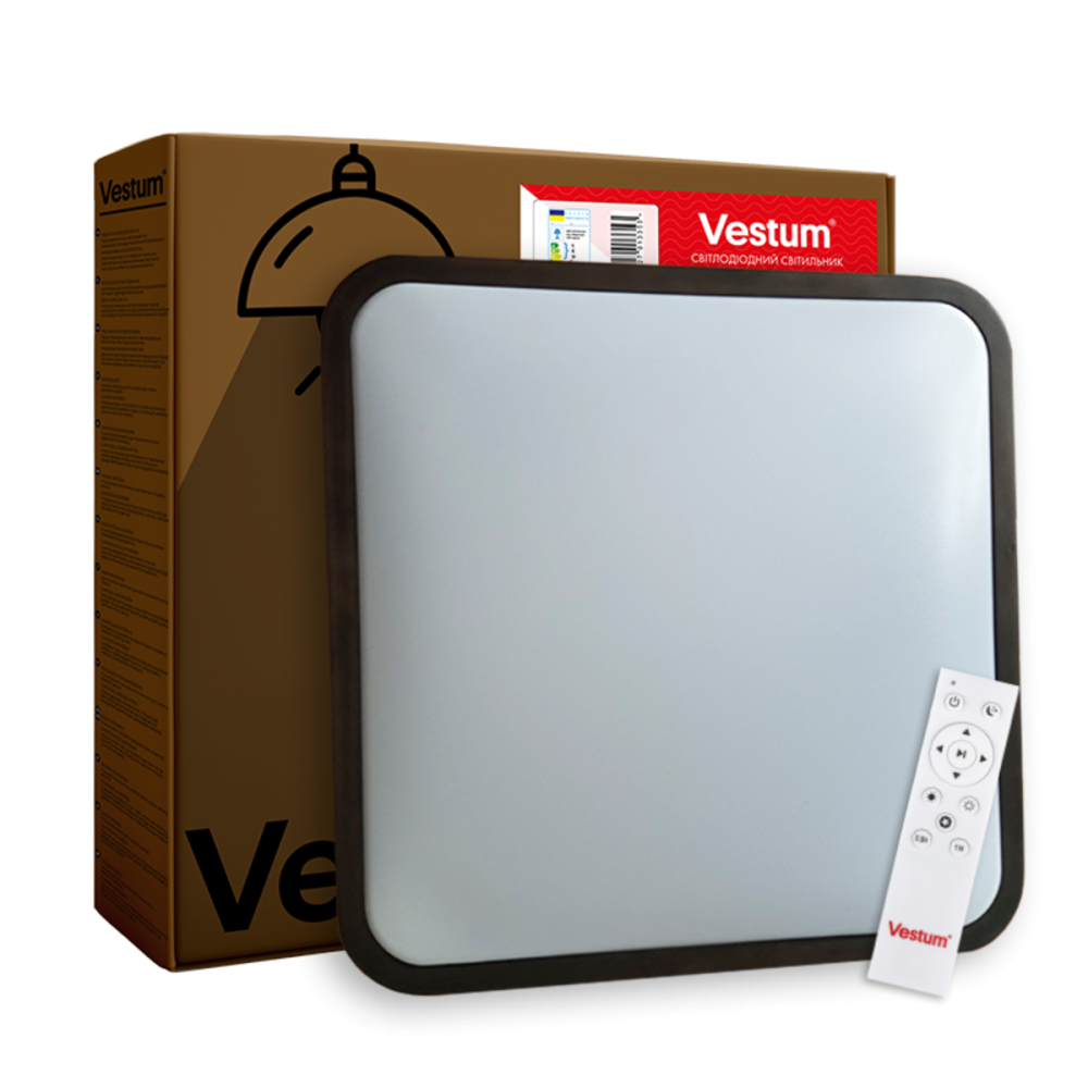 GLOW матовий 60W 391*391*65мм 3000К-6500К з ДК махагон