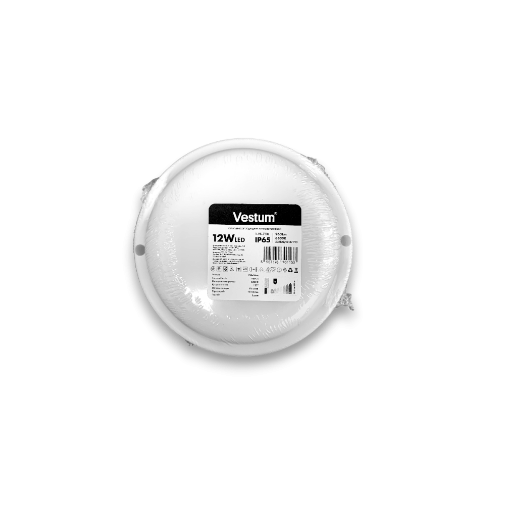Світлодіодний світильник ЖКГ LED S 12W коло 6500K 220V Vestum 1-VS-7110