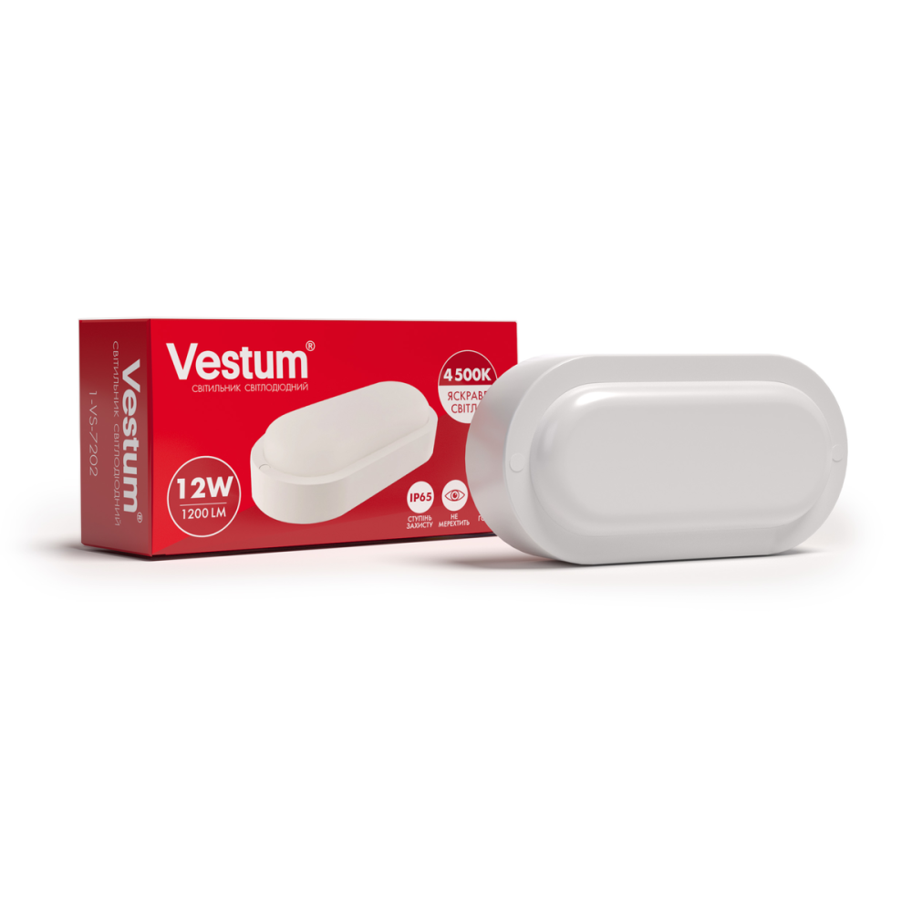 Світильник ЖКГ LED 12W овал 4500K 220V Vestum