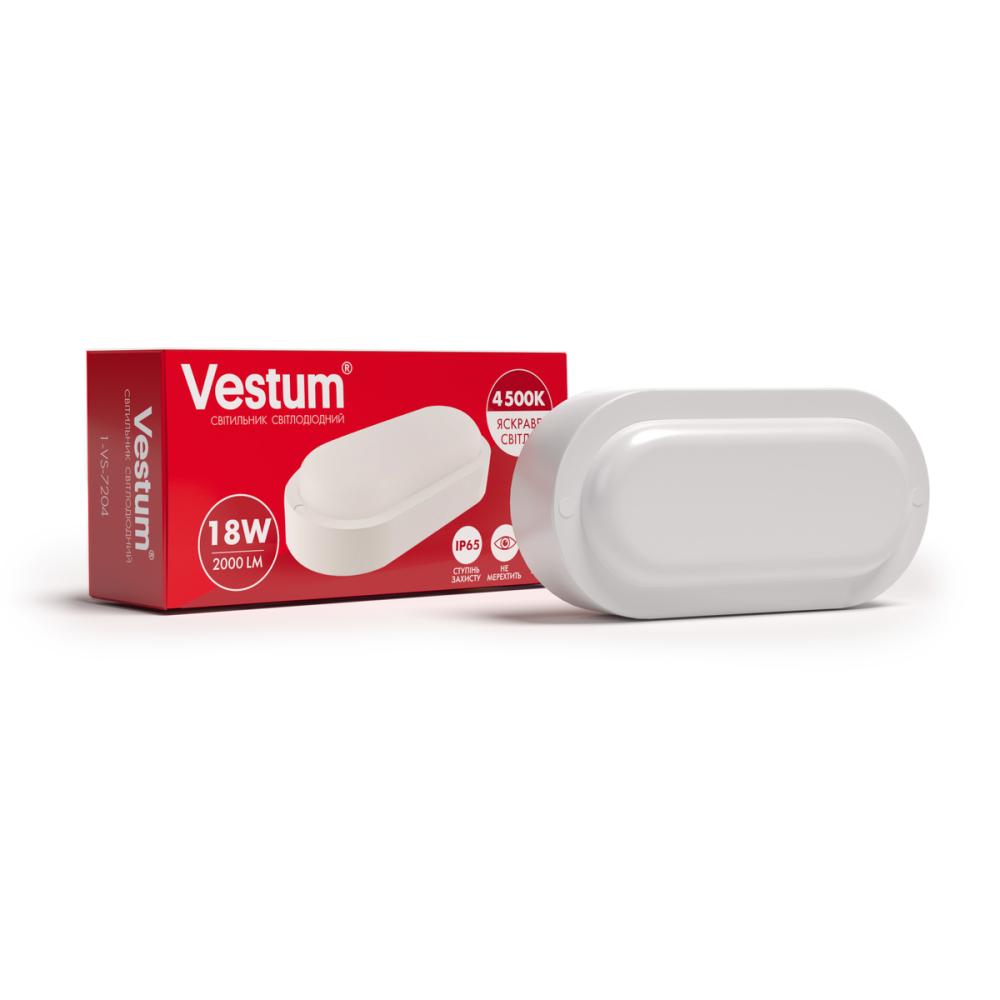 Світильник ЖКГ LED 18W овал 4500K 220V Vestum
