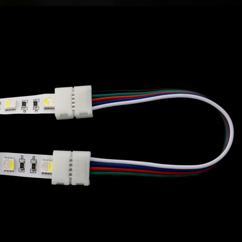 Конектор для світлодіодних стрічок OEM SC-22-SW-15-5 10mm RGBW 2joints wire (дріт-2 затискача)