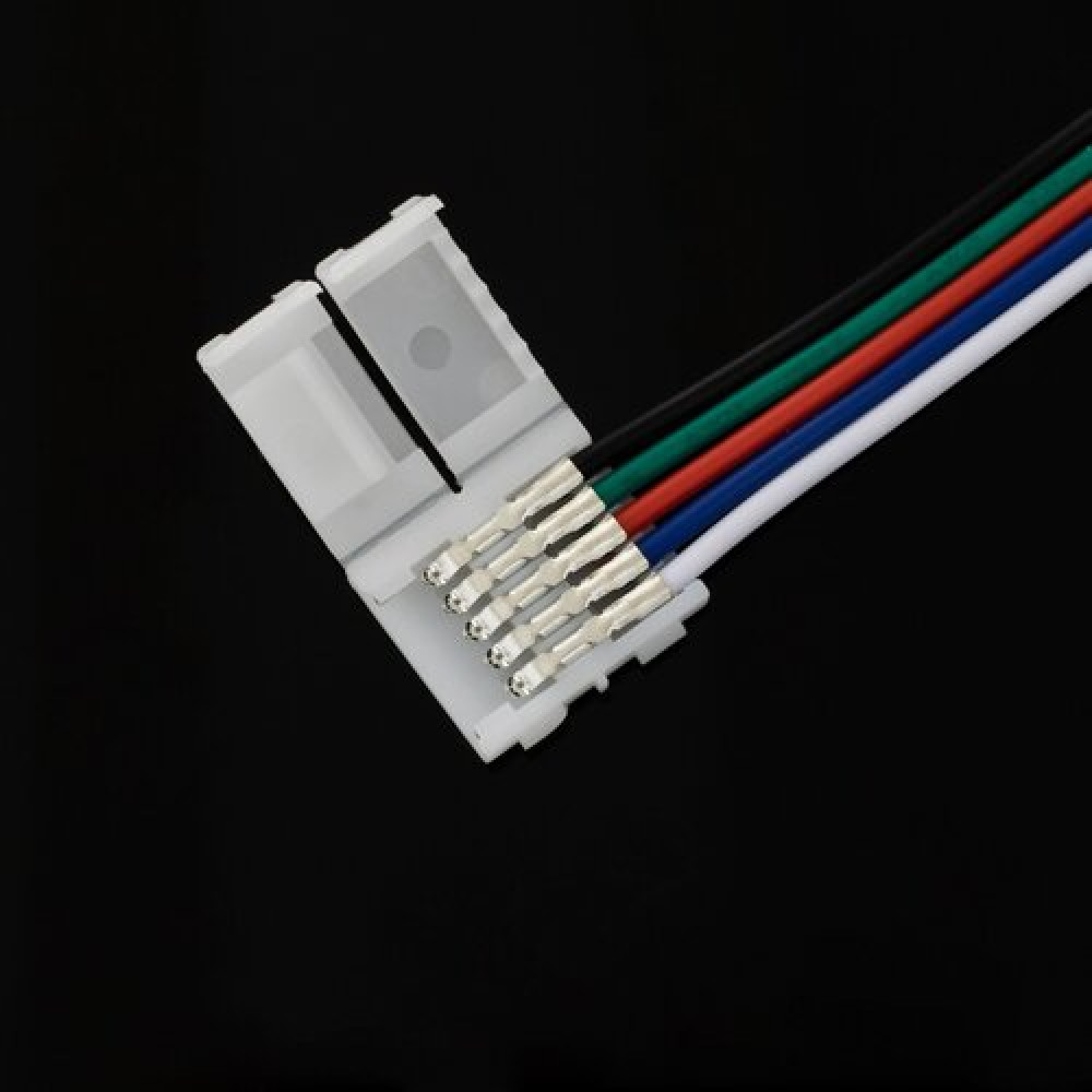 Конектор для світлодіодних стрічок OEM SC-22-SW-15-5 10mm RGBW 2joints wire (дріт-2 затискача)