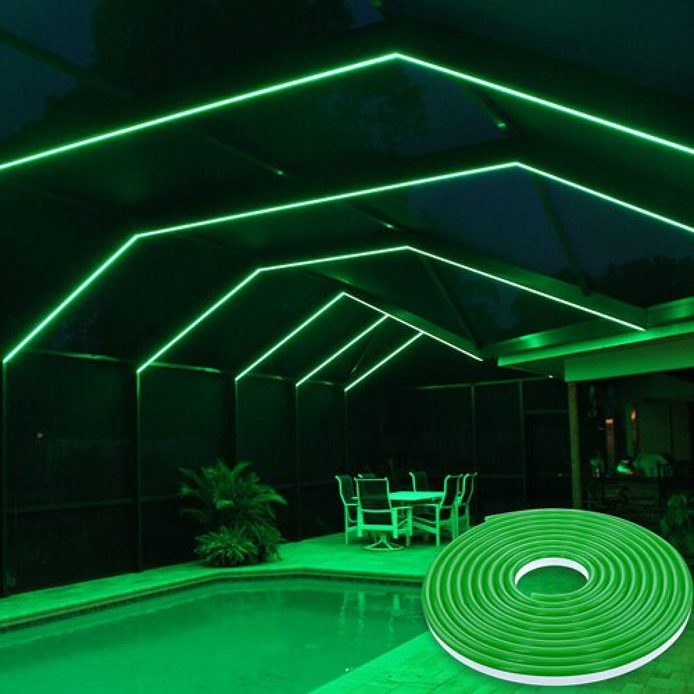 Світлодіодна стрічка NEON 220В JL 2835-120 G IP65 зелений, герметична, 1м