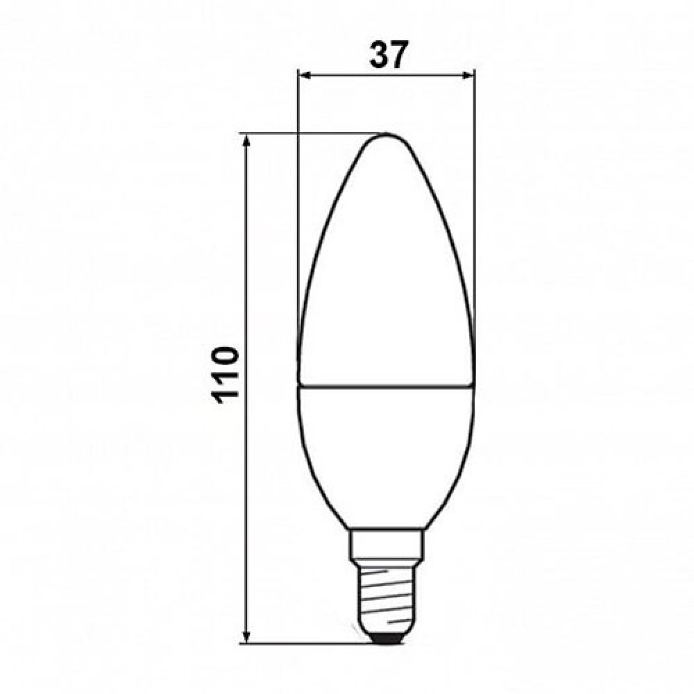 Світлодіодна лампа Biom BT-570 C37 7W E14 4500К матова
