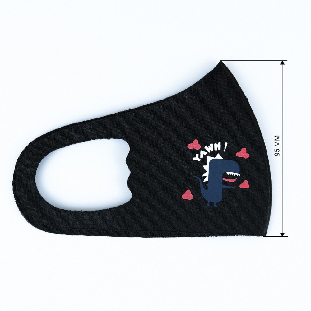 Захисна маска Pitta Black Dino PC-BD, розмір: дитячий, чорна