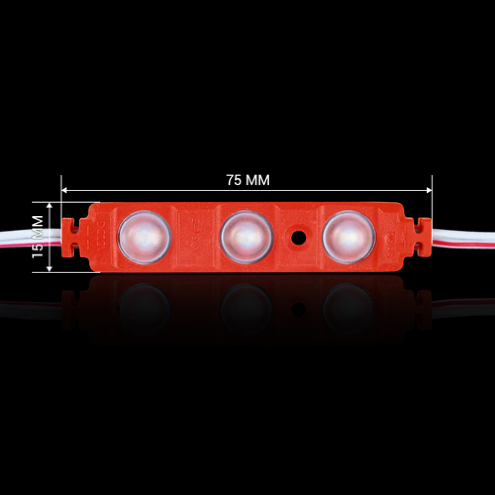 Світлодіодний модуль BRT XG191 5630-3 led W 1,5W RED, 12В, IP65 червоний з лінзою півсфера