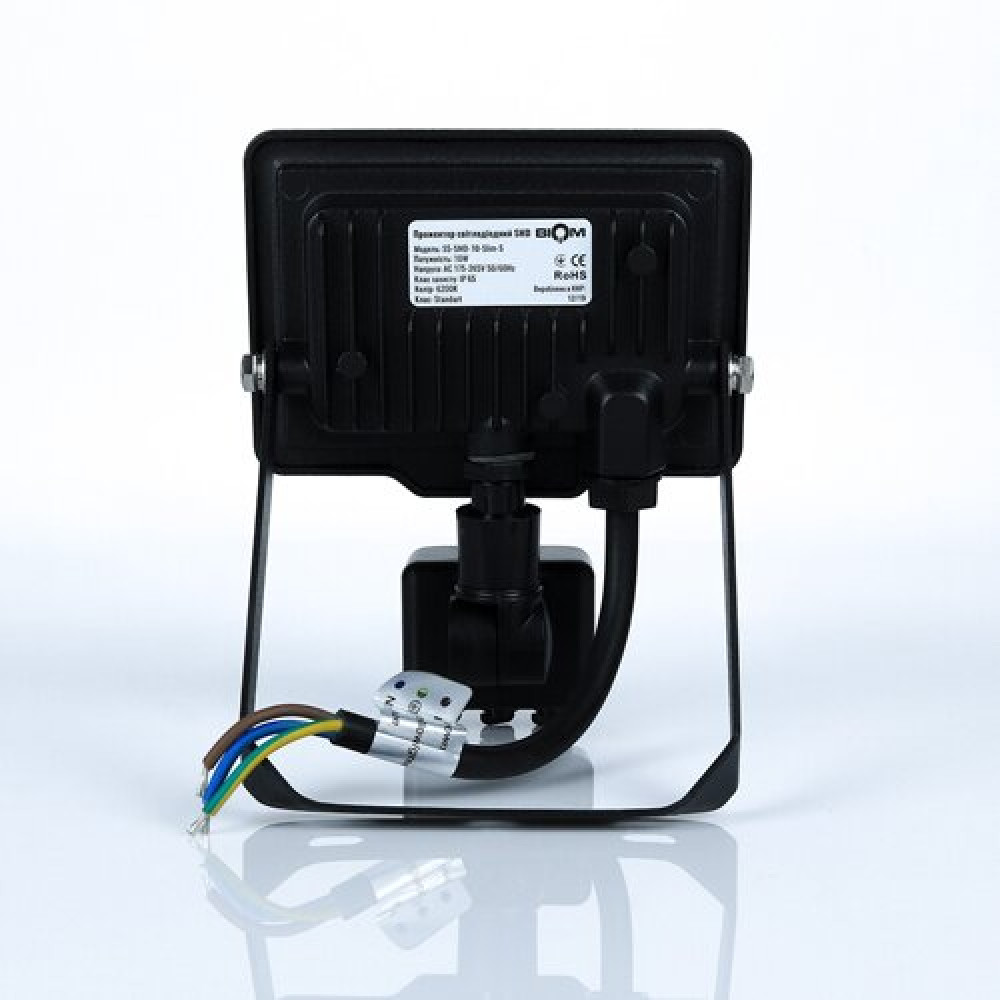 Світлодіодний прожектор BIOM 10W S5-SMD-10-Slim+Sensor 6200К 220V IP65