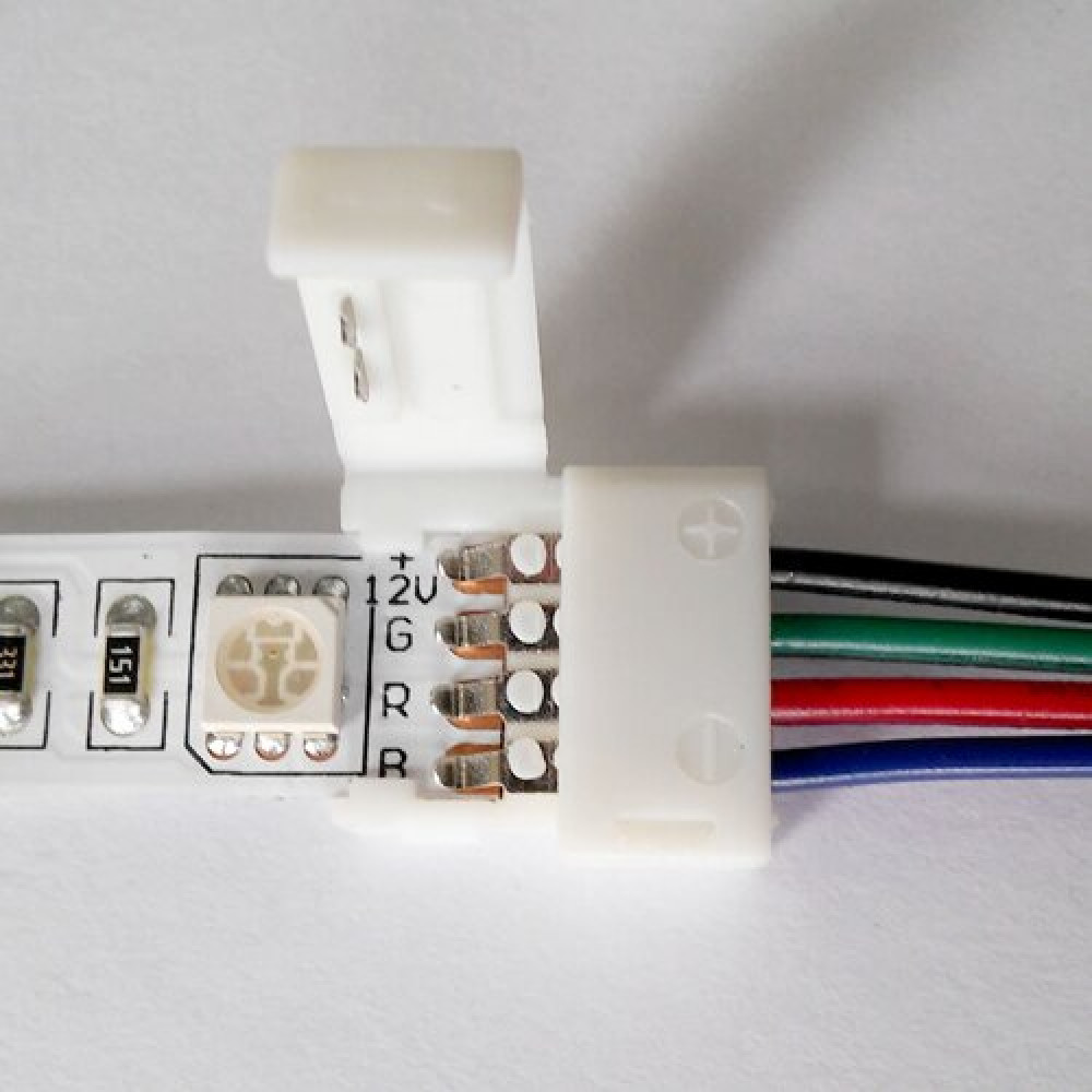 Коннектор для светодиодных лент OEМ SС-09-SWS-10-4 10mm RGB 2joints wire (провод-2 зажима)