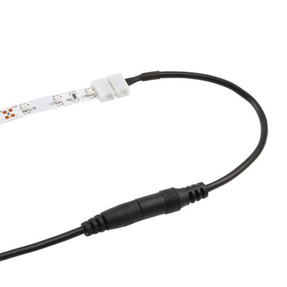 Коннектор для светодиодных лент OEM №13 8мм зажим - mini Jack "мама" через провод, 15см