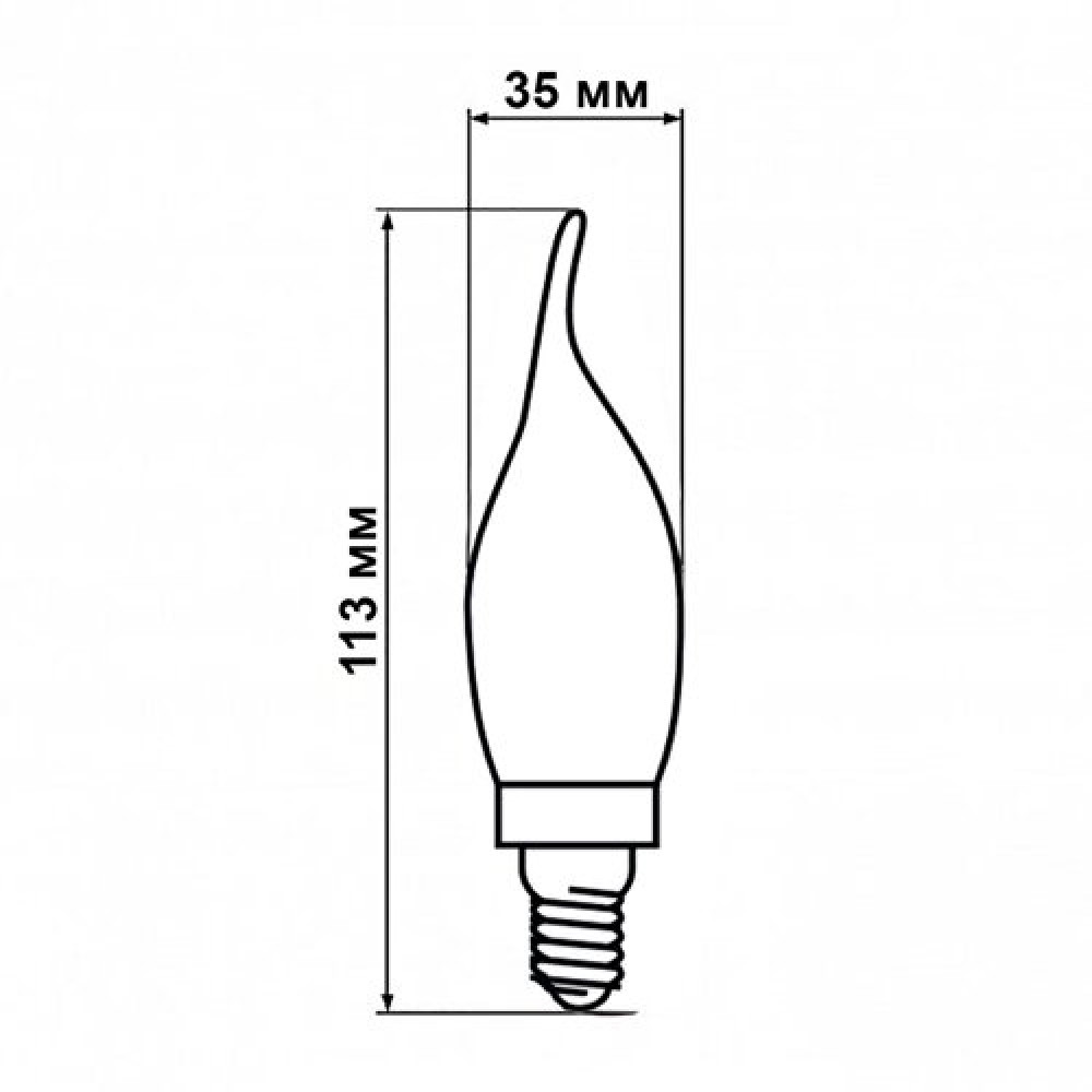 Світлодіодна лампа Biom FL-315 C35 LT 4W E14 2800K свічка на вітрі