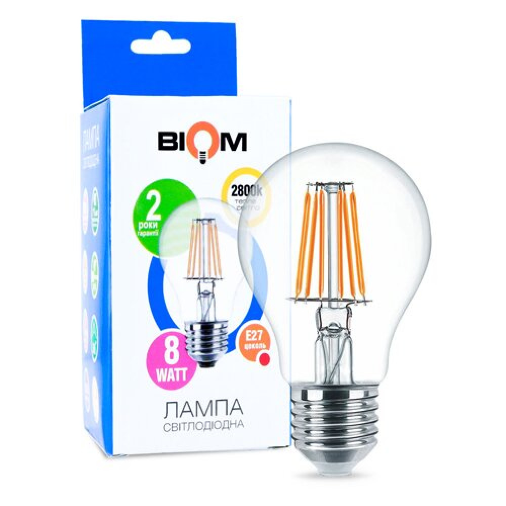 Світлодіодна лампа Biom FL-311 A60 8W E27 2800K