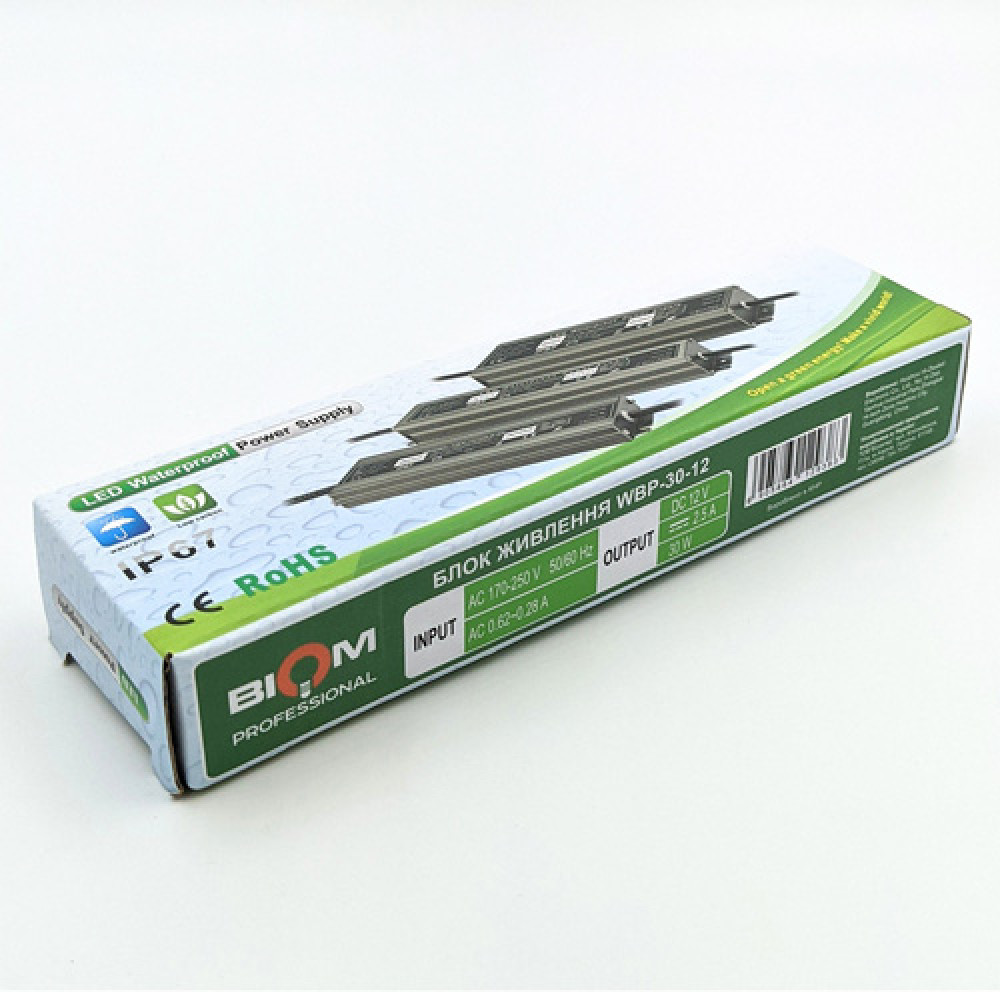 Блок питания BIOM Professional DC12 30W WBP-30-12 2,5А герметичний